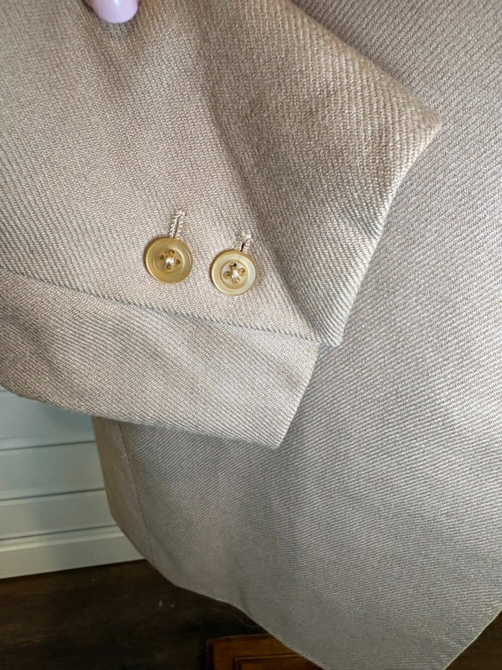 Vintage Oversized Boyfriend Blazer Hong Kong Camel Wool Professor Academia XL View 6